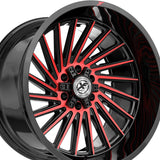 1 X XF Off-Road XF-239 Gloss Black & Red Machined 20X9 8x165.1/8x170 125.2 Hub 0 Offset Black, Red Wheel Rim