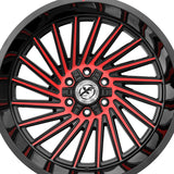 1 X XF Off-Road XF-239 Gloss Black & Red Machined 20X9 6x135/6x139.7 106.4 Hub 12 Offset Black, Red Wheel Rim