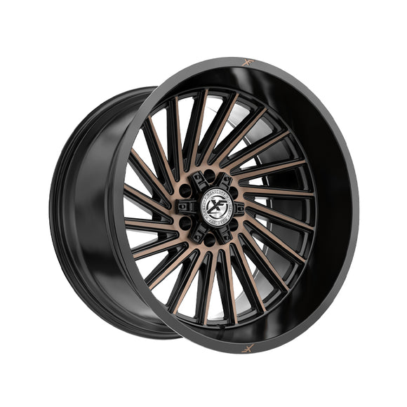 1 X XF Off-Road XF-239 Satin Black & Bronze Machined Double Dark Tint 20X9 8x165.1/8x170 125.2 Hub 0 Offset Silver Wheel Rim