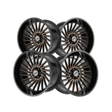 1 X XF Off-Road XF-239 Satin Black & Bronze Machined Double Dark Tint 20X10 6x135/6x139.7 106.4 Hub -12 Offset Silver Wheel Rim