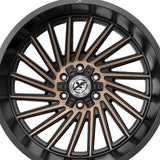 1 X XF Off-Road XF-239 Satin Black & Bronze Machined Double Dark Tint 20X10 6x135/6x139.7 106.4 Hub -12 Offset Silver Wheel Rim