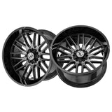 1 X XF Off-Road XF-240 Gloss Black & Brushed Double Dark Tint 17X9 6x135/6x139.7 106.4 Hub 12 Offset Black Wheel Rim