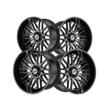 1 X XF Off-Road XF-240 Gloss Black & Brushed Double Dark Tint 17X9 6x135/6x139.7 106.4 Hub 0 Offset Black Wheel Rim