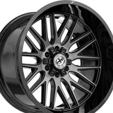 1 X XF Off-Road XF-240 Gloss Black & Brushed Double Dark Tint 17X9 6x135/6x139.7 106.4 Hub 12 Offset Black Wheel Rim