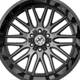 1 X XF Off-Road XF-240 Gloss Black & Brushed Double Dark Tint 17X9 6x135/6x139.7 106.4 Hub 12 Offset Black Wheel Rim