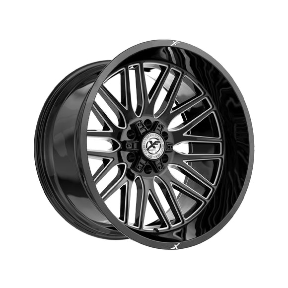 1 X XF Off-Road XF-240 Gloss Black & Milled 18X9 5x127/5x139.7 78.1 Hub 0 Offset Black Wheel Rim
