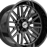 1 X XF Off-Road XF-240 Gloss Black & Milled 17X9 5x127/5x139.7 78.1 Hub 12 Offset Black Wheel Rim