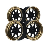 1 X XXR 002 15X8 4-100 73.1 Hub +20 Offset Flat Black / Bronze Lip Wheel Rim
