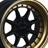 1 X XXR 002 16X8 4-100 73.1 Hub +20 Offset Flat Black / Bronze Lip Wheel Rim