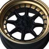 1 X XXR 002 16X8 4-100 73.1 Hub +0 Offset Flat Black / Bronze Lip Wheel Rim