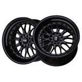 1 X XXR 521 19X8.5 5-108/5-112 73.1 Hub +35 Offset Black / Gold Rivets Wheel Rim