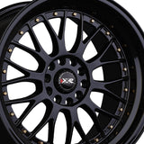 1 X XXR 521 18X8.5 5-108/5-112 73.1 Hub +35 Offset Black / Gold Rivets Wheel Rim