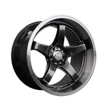 1 X XXR 555 18X10 5-100 73.1 Hub +25 Offset Chromium Black / ML Wheel Rim