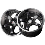 1 X XXR 555 18X10 5-100 73.1 Hub +25 Offset Chromium Black / ML Wheel Rim