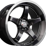 1 X XXR 555 18X8.5 5-100 73.1 Hub +25 Offset Chromium Black / ML Wheel Rim