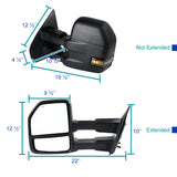 Coolstuffguru Power Heated Telescoping Towing Side Mirrors Smoke LED Signal Compatible with 2004-2006 F150