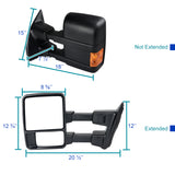 Coolstuffguru Manual Towing Mirrors Turn Signal Lights Compatible with 2003-2015 Ford F250 Super Duty