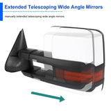 Coolstuffguru Compatible with Chevy Silverado GMC Sierra Facelift Style LED Power+Heated Towing Side Mirrors