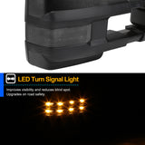 Coolstuffguru Compatible with Chevy Silverado GMC Sierra Facelift Power Heat Extend Tow Mirrors w/ Smoke Lens LED Signal