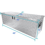 Coolstuffguru 49"x 15"x 15" Truck Pickup Flat Aluminum Under Tool Box Tongue Trailer Storage